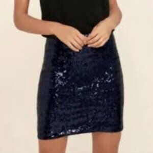 Navy Blue Joie Sequine Mini Skirt